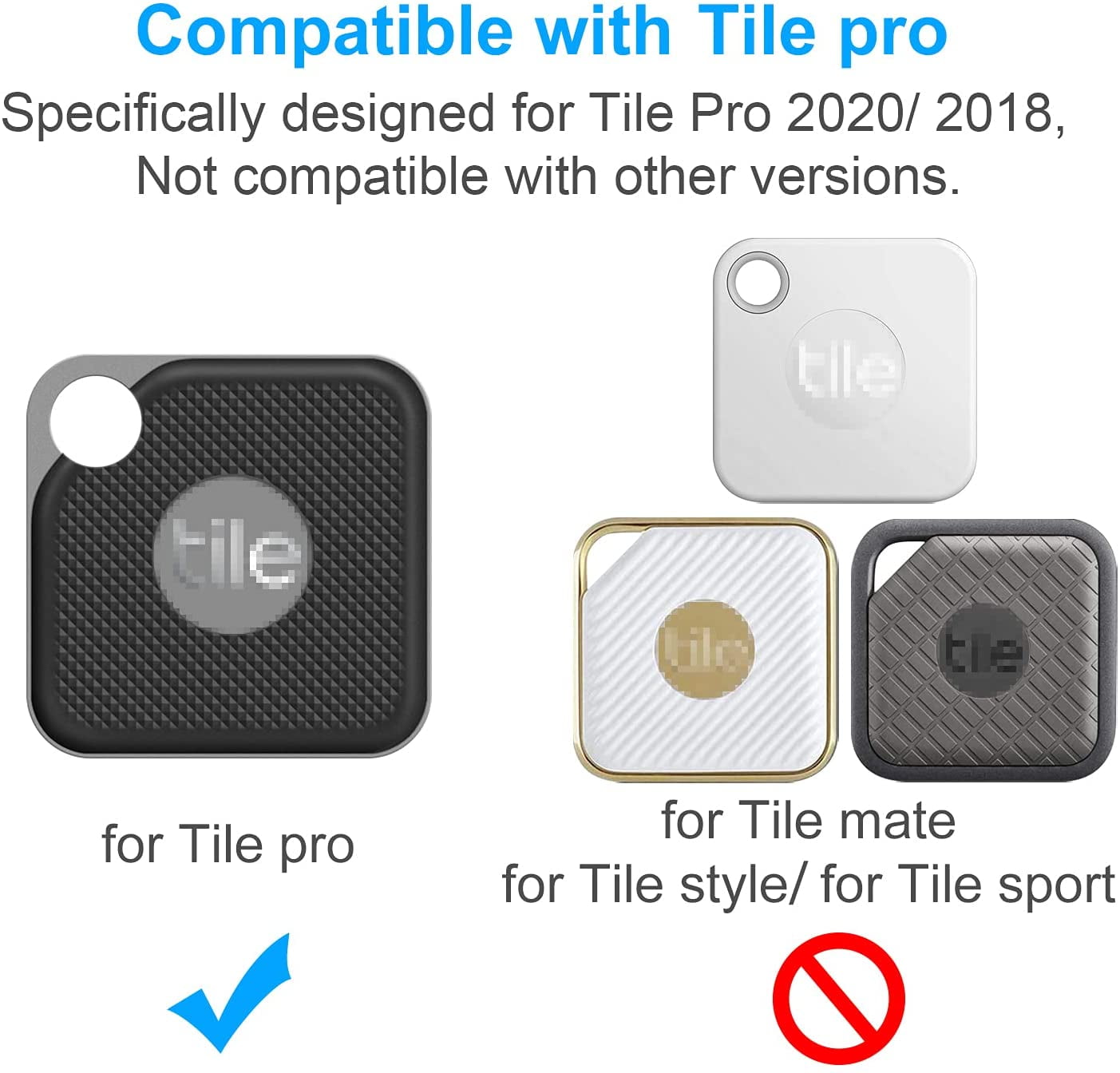 2020 & 2018 Silicone Case for Tile Pro 2 Pack Cover Case Anti-Scratch Lightweight Soft Full Body Shock Protective Sleeve Ultra Slim Skin for Tile Pro Bluetooth Anti-Loss Device with Carabiner 