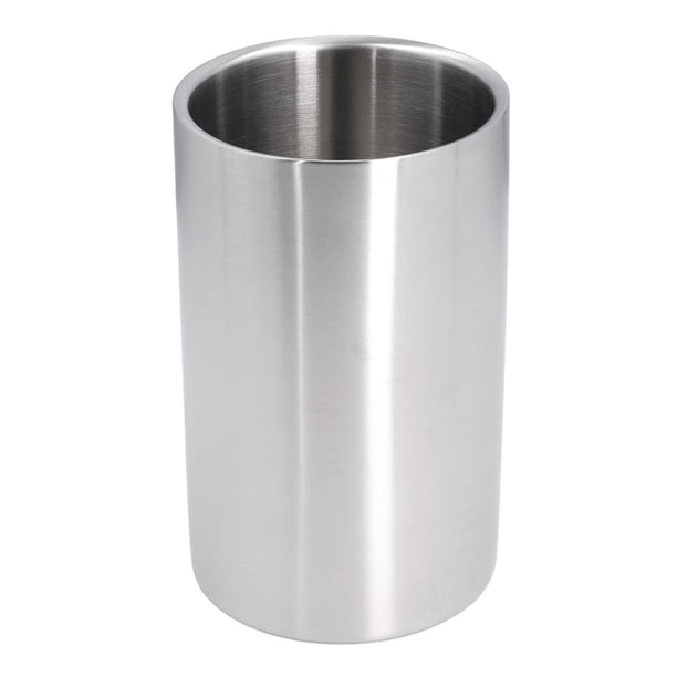 CUBO DE VINO DE ENFRIADOR DE FORMA DELGADA DE FORMA RECTA PLETADA DOBLE ACERO INOXIDABLE DE ACERO CONTAMPORÁNO BOTELLA DE VINO ENFRIADOR PARA BAR