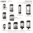 thumbnail image 6 of Livex Lighting Princeton 2 Light Outdoor Wall Lantern in Bronze, 6 of 9