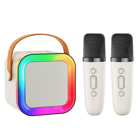 Dual-Microphone Karaoke Speaker System with Two Wireless Microphones