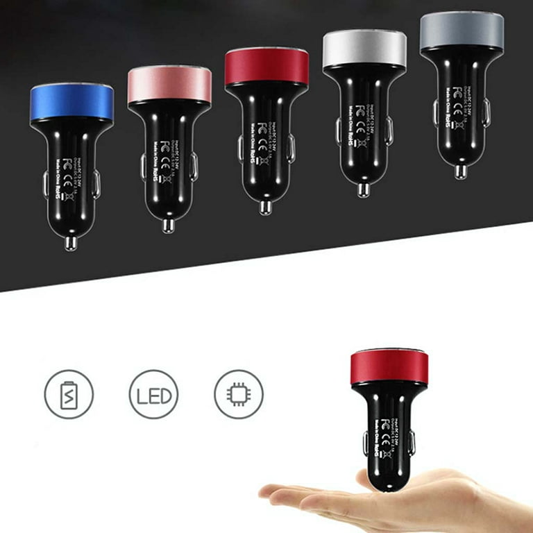 Buy Led round backlight car charger 2 Port USB 5V 2.1A/1A Waterproof in   store just for 14.90€