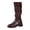 Brown, variant on Heel Knee High Riding Boots Solid High Top Footwear Fashionable Autumn Winter Women's