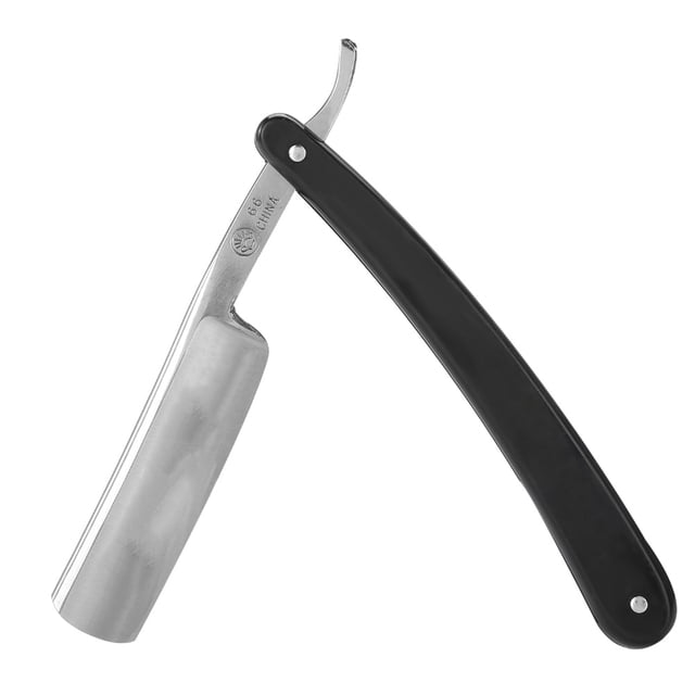 Navaja de afeitar de acero inoxidable para peluquero, cuchilla recta clásica, cortadora de cabello plegable