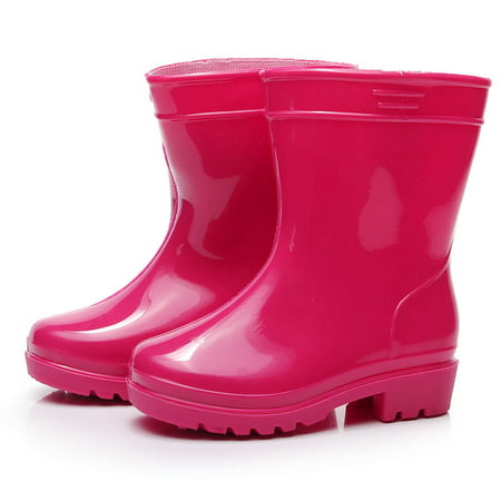 DZT1968 Waterproof Child Solid Rubber Infant Baby Rain Boots Kids Children Rain