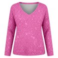 thumbnail image 4 of oqasdz Sweatshirts for Women Long Sleeve V Neck with Shoulder Drop Neckline Featuring Digital Print Design Comfort Cozy Casual Dailywear, 4 of 5