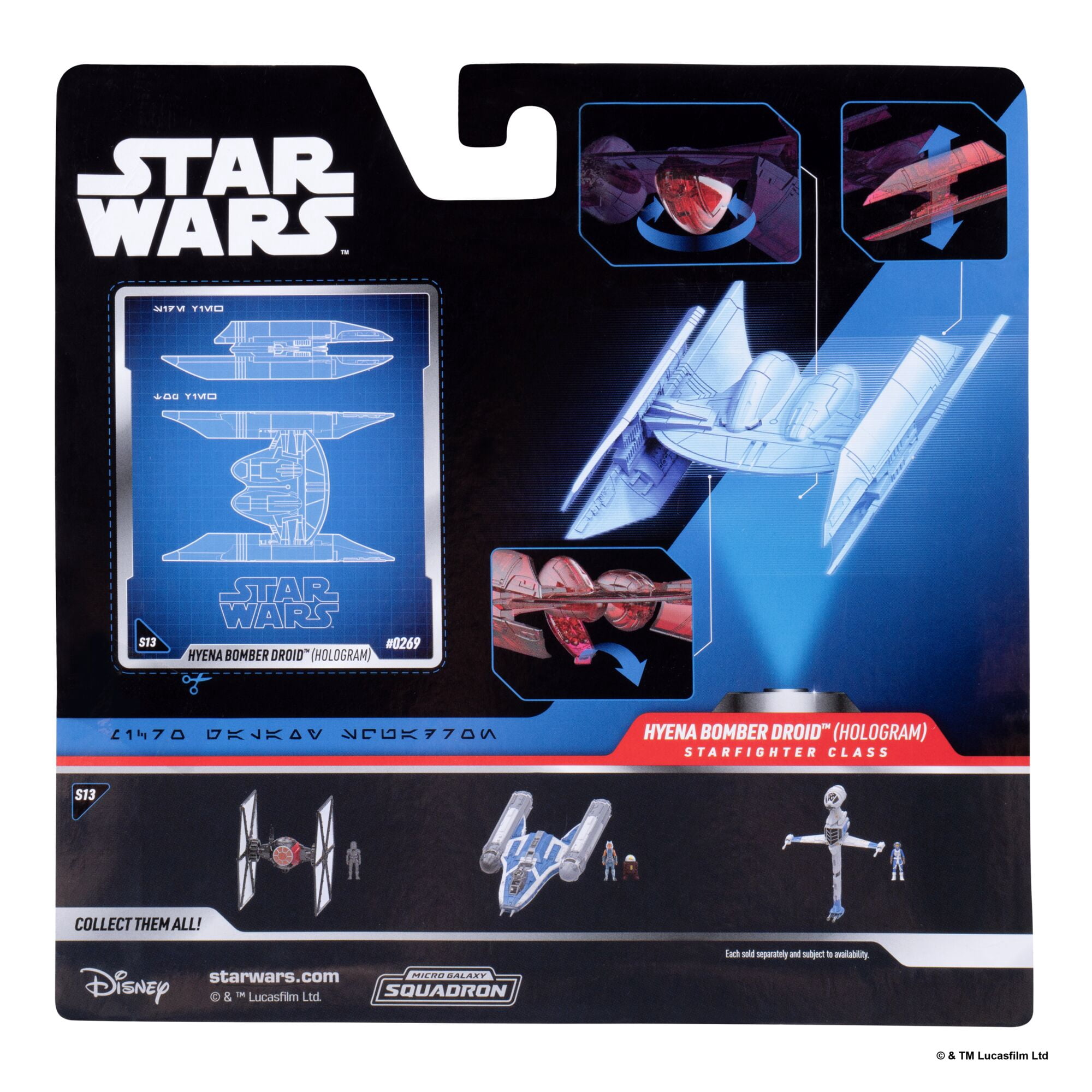 Star Wars™ Micro Galaxy Squadron Hyena Bomber (Red Hologram) - 5-inch Chase Edition vehicle with 1-inch Micro Figure Accessory
