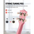 thumbnail image 2 of Ukelele soprano Donner para principiantes, 21 pulgadas, rosa, con paquete, 2 of 7