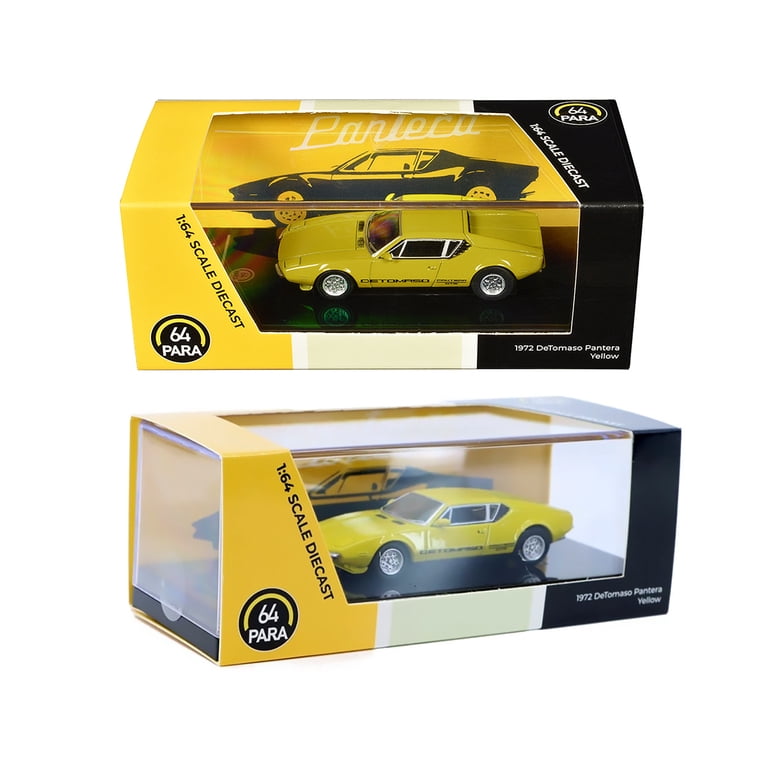 1972 De Tomaso Pantera Yellow 1/64 Diecast Model Car by Paragon