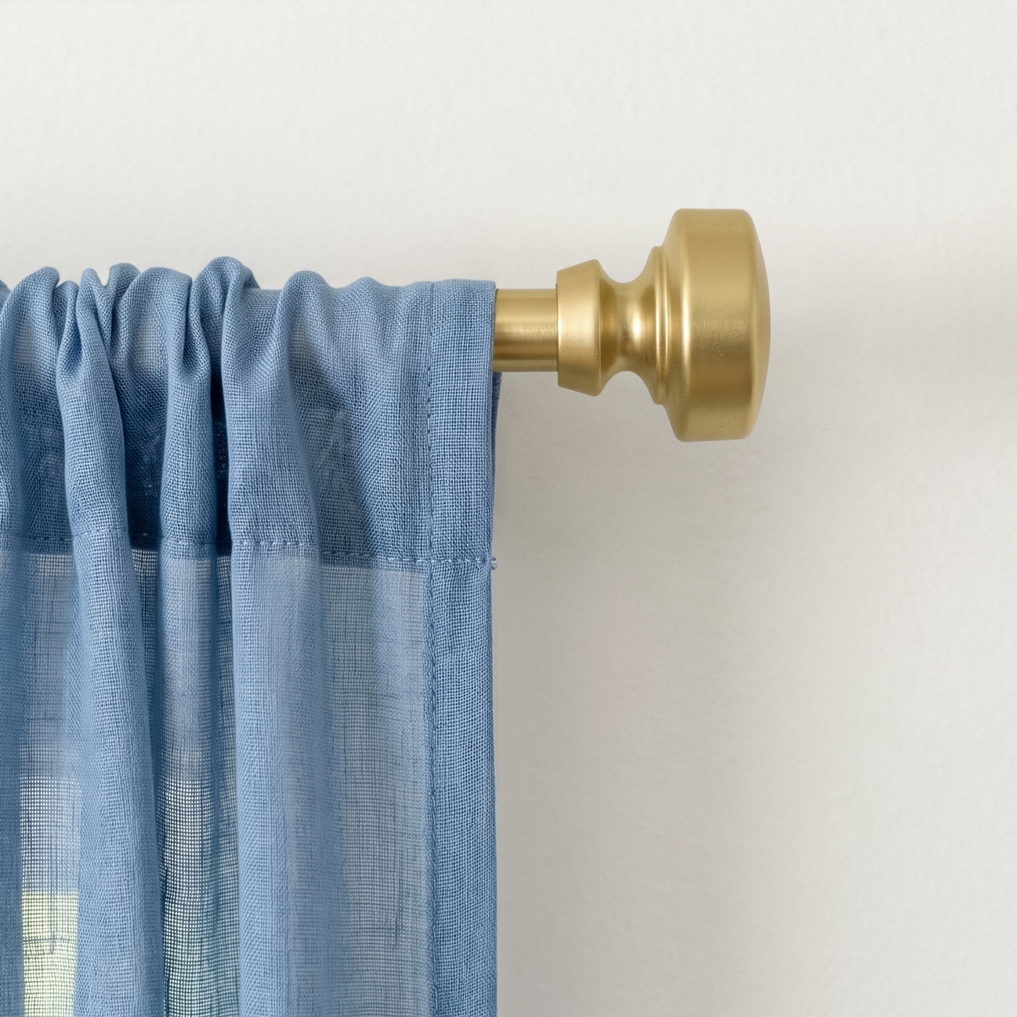 Lumino 5/8" Easy Mount Collection Shannon Brass Knob Adjustable Curtain Rod Set, 32-84"