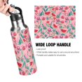thumbnail image 4 of Yayeee 20oz Insulated Water Bottle Double Wall Stainless Steel with Flip Straw Lid, Pink Tropical Pattern, 4 of 7