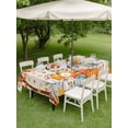 thumbnail image 3 of Outdoor Tablecloth with Umbrella Hole and Zipper, Thanksgiving Rectangle Table Cloth 60x84 Inch Waterproof Tablecloth, Orange White Pumpkin Maple Leaf Branches Picnic Table Cover for Patio Camping, 3 of 7