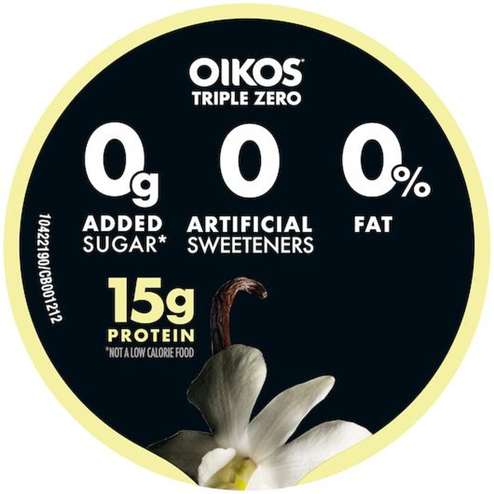 Oikos Triple Zero Vanilla Yogurt, 5.3 Ounce -- 12 per Case.