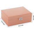 thumbnail image 6 of Jewelry Box Organizer for Women Girls - Portable and Stylish 2-Layer Jewelry Storage Case for Rings, Bracelets, Necklaces, Watches, Earrings and More, with Detachable Compartments - Pink, 6 of 6