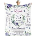 thumbnail image 1 of LHSHID Flannel Birthday Blanket Lightweight White 75th Ideal 75th Birthday Gift for Women Grandma Mom Sister Wife Friend Aunt 50"x60", 1 of 7