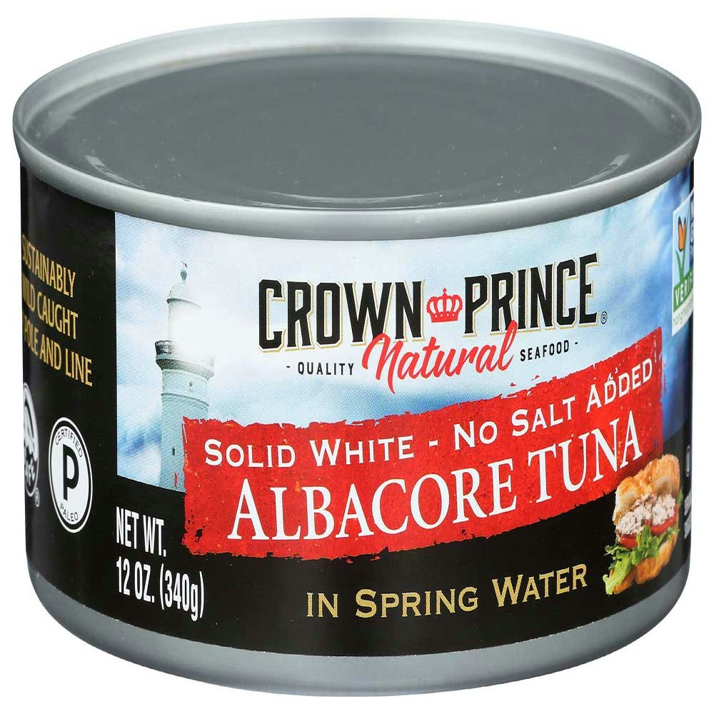 Crown Prince Albacore Tuna in Spring Water No Salt 12 oz (Pack of 12)