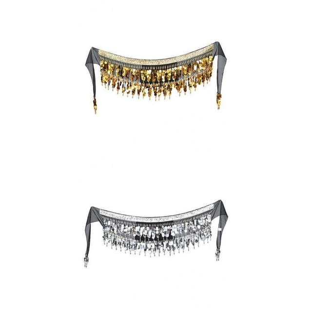 2X Belly Dance Costumes Hip Scarf Festival Belt India Dancewear Wrap Skirt Yinane Desgarro de cadera para danza del vientre