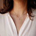 thumbnail image 3 of Collares de diamantes para mujer, collar de oro delicado chapado en oro de 14 quilates, collar de lariat largo y simple, collares de gargantilla de diamantes CZ dorados para mujer, collar de oro de m JAMW Sencillez, 3 of 4