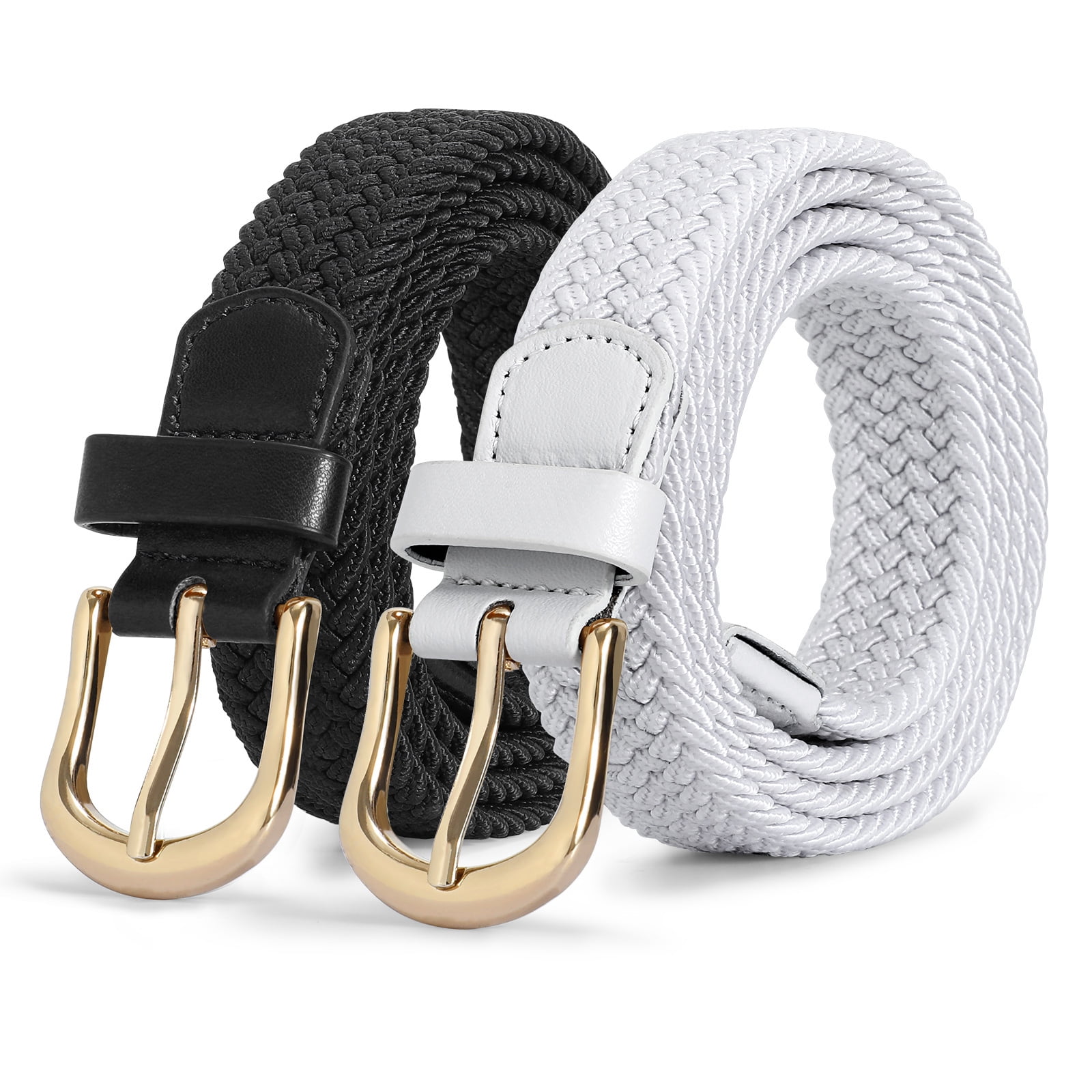 WHIPPY Elastic Braided Woven Belts for Men Women, Nylon Stretch Belt ...