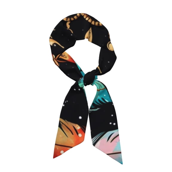 Dream Tribal Boho Vintage Satin Scarf Silky Neck Hair Scarf Shawl Wrap, Headband Handbag Accessory