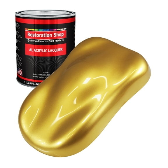 Restoration Shop - Anniversary Gold Metallic Acrylic Lacquer Auto Paint - Gallon Paint Color Only - Professional Gloss