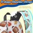 thumbnail image 5 of Football Leaf White Pattern 17" School Backpacks for Teens,Waterproof Oxford Fabric,S-Shape Padded Straps for School,Travel,Hiking,Camping, 5 of 5