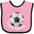 thumbnail image 3 of Inktastic Soccer Princess- Tiara Girls Baby Bib, 3 of 4