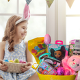 thumbnail image 5 of Easter Gift Basket, Gabby's Doll  Puzzle Activity Art Set Pink Bunny Plush Toy & More Surprise Toys Candies & Reusable Bucket for Girls Holiday Care Package (Contents Vary), 5 of 7