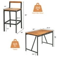 thumbnail image 4 of Costway 5PCS Patio Rattan Bar Table Stool Set Acacia Wood Top W/Umbrella Hole, 4 of 10