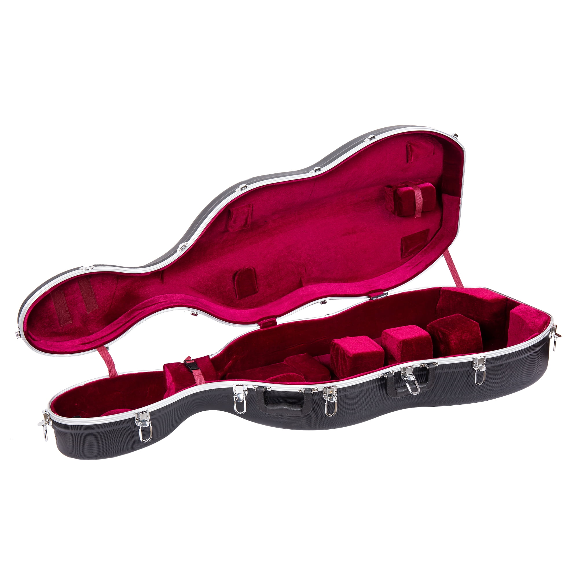 Crossrock CRA860CEFBK ABS Molded Cello Case with Wheels in Black- For Both 4/4 Size and 3/4 Size