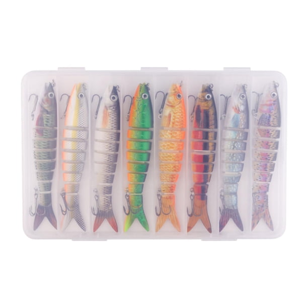 Señuelos de pesca, peces artificiales, swimbaits multiarticulados para lucioperca, trucha 8pcs