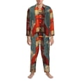 thumbnail image 3 of Sikiie Rusty Rocket Launch Mens Pajama Set, Soft Warm Long Sleeve Sleepwear, Cozy Button-Down Pjs for Men-X-Large, 3 of 7