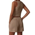 thumbnail image 3 of qolati Two Piece Sets for Women Texture Sleeveless Pullover Tops Matching Shorts 2 Piece Beach Vacation Outfits, 3 of 3