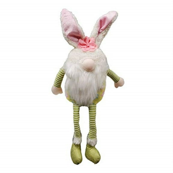 Green Floral Easter Bunny Gnome Plush Shelf Sitter Figurine Rabbit 17 Inch New