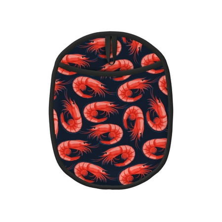 

Shrimp No.9052 Pot Holders for Kitchen - Heat Resistant Oven Mitts Hot Pads with Pocket Non Slip Silicone Pot Holders Cuteness Hanging Loop Potholders for Kitchen Baking