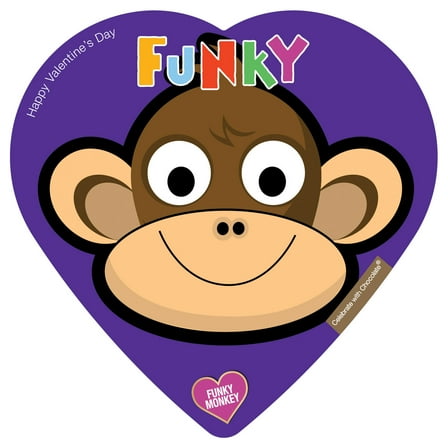 Elmer Chocolate Assorted Chocolate Word Play Funky Monkey Heart 2oz 5 Pieces