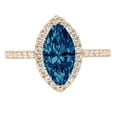 thumbnail image 7 of Halo Engagement Ring for Women - 2.38ct Natural London Blue Topaz in 14K Yellow Gold Promise Ring, 7 of 7