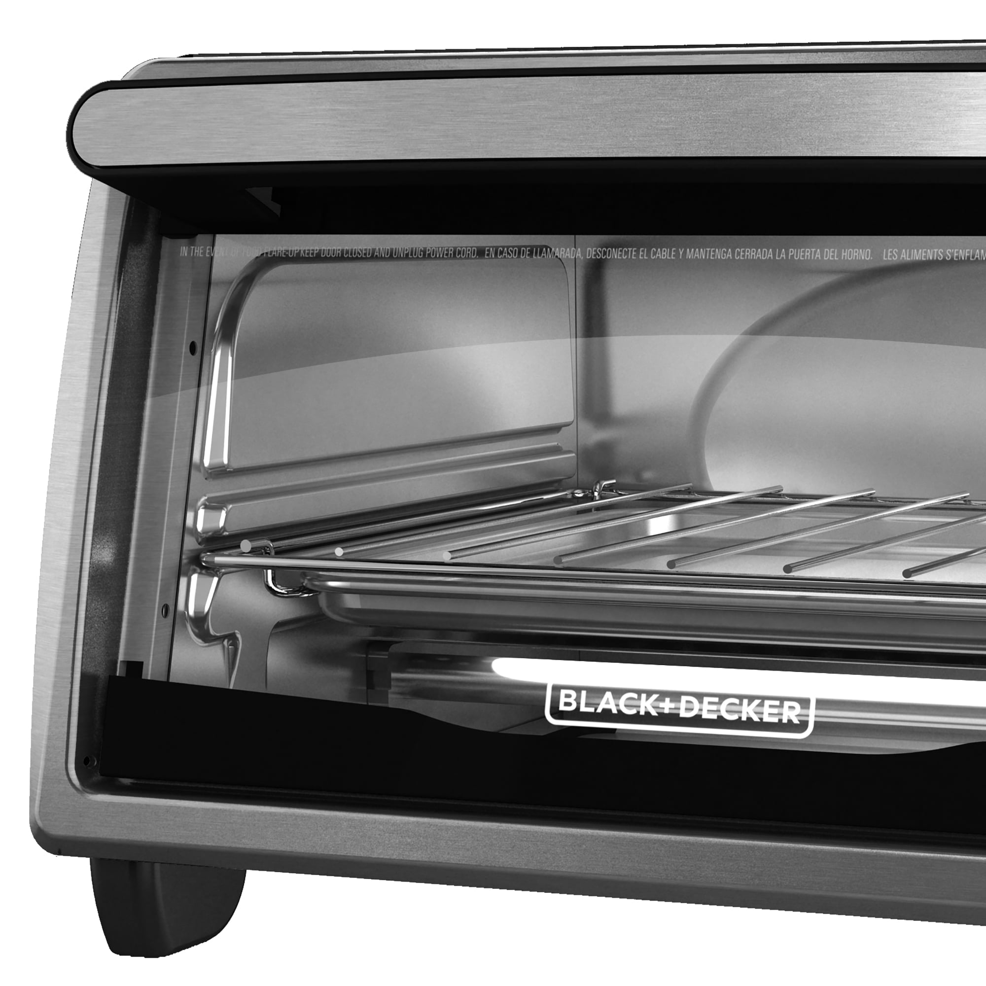 BLACK+DECKER 4-Slice Stainless Steel Toaster Oven TO1313SBD - The Home Depot