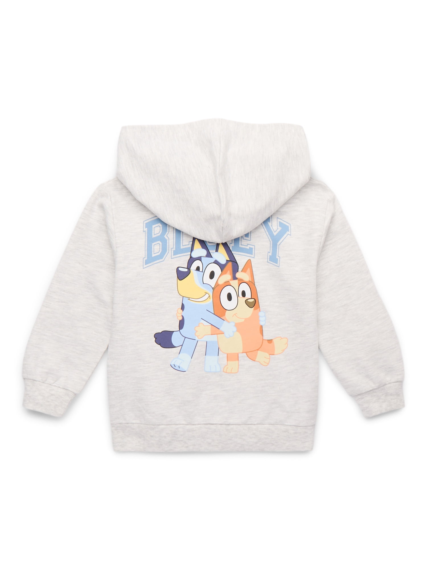 Bluey Toddler Girls' Full-Zip Hoodie with Front & Back Graphics, Sizes 12M-5T