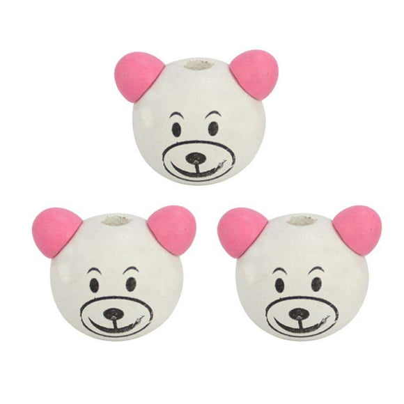 3 Pcs Perles Tête d'Ours Dessin Animé Enfants Accessoires Bricolage Fabrication de Bijoux Jouet de Mode Accessoires Bricolage Fabrication de Bijoux Adorable Déco