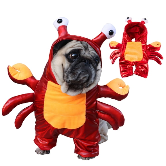 GASTROPOD Whimsical Crab Dog Halloween Costume for Large Dogs Girl, Lightweight Polyester Pet Outfit, Cute Puppy Clothes for Parties and Photoshoots