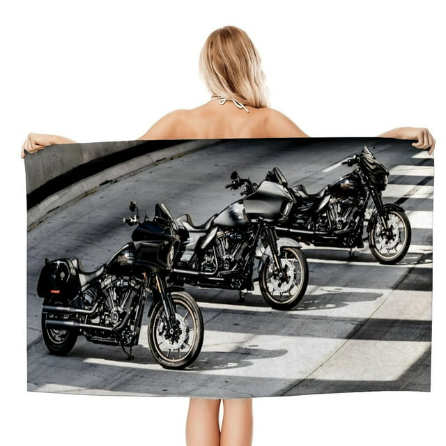 Harley Davidson Toalla de playa de secado rápido con diseño temático, regalo para mujeres y niñas, ideal para cumpleaños, fans, amantes de la música, uso en la playa o al aire libre, 78 × 150 cm