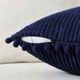 thumbnail image 4 of Pack of 2 Lumbar Decorative Throw Pillow Covers with Pom-poms, Soft Corduroy Solid Rectangle Cushion Cases Set for Couch Sofa Bedroom Car Living Room, 4 of 8