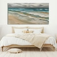 thumbnail image 2 of Large Sea Abstract Painting Seascape Oil Painting Abstract Seascape Large Wall Art Beach Art Blue Ocean Painting Brown Canvas Art,Unstretched,Frameless,(61*122cm)24*48Inches, 2 of 5