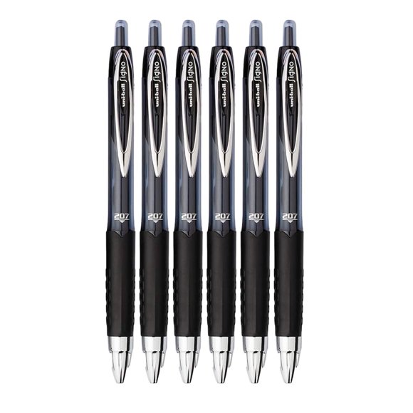 Bolígrafos de gel Advantage Gifts Signo 207 tinta negra 0,7 mm, paquete de 6