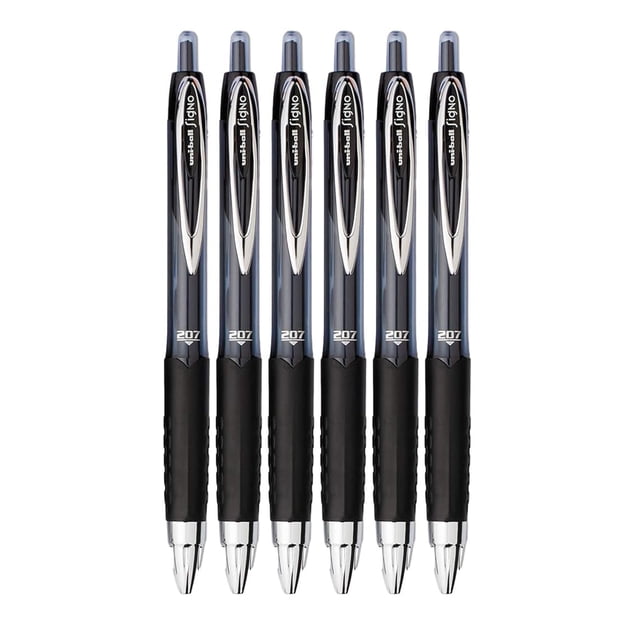 Bolígrafos de gel Advantage Gifts Signo 207 tinta negra 0,7 mm, paquete de 6