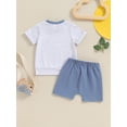 thumbnail image 4 of Bagilaanoe 2pcs Toddler Baby Boy Shorts Set Short Sleeve T Shirt Tops + Shorts 6M 12M 18M 24M 3T Kids Casual Summer Clothes, 4 of 7