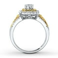 thumbnail image 2 of 1 Carat Princess cut Diamond and Citrine Engagement Ring in White Gold, 2 of 3