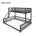 thumbnail image 4 of Leumius Twin XL over Queen Bunk Bed,Heavy Duty Metal Bunk Beds for Adults and Kids,Floor Bed Frame with Ladder and Safety Guardrails, Easy Assemble,Black, 4 of 12