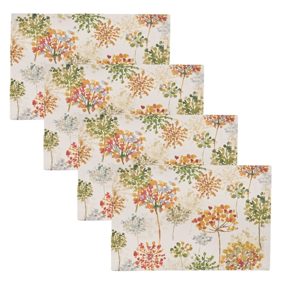 Split P Lace Flowers Orange Placemat Set of 4