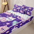 thumbnail image 3 of Manfei Funny Cat Zipper Twin Comforter Sets with Fitted Sheet and 2 Pillowcases, Kawaii Flower Love Heart Zipper Bedding Set, Purple Pink, Polkadot Reversible, 4-Piece, 3 of 7